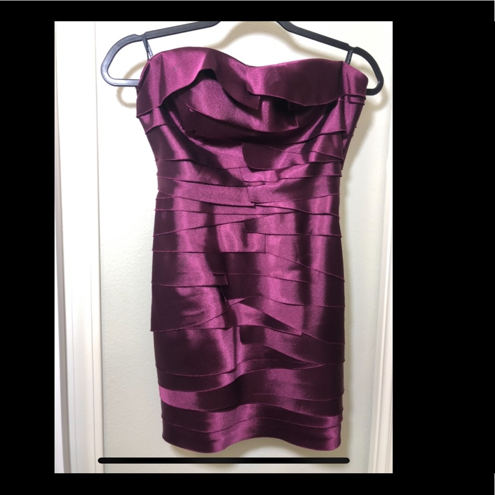 BEBE mini strapless dress SMALL Purple